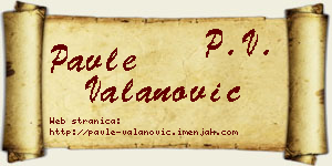 Pavle Valanović vizit kartica